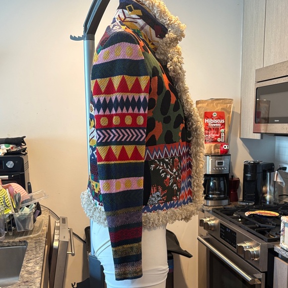 Desigual Multicolor Teddy Jacket with Faux Fur - Picture 6 of 9